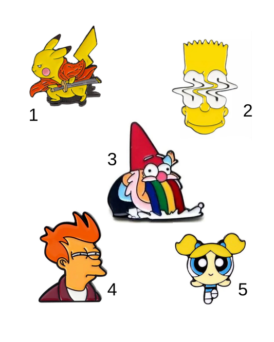 Pines: Gravity falls, Pikachu, Bart, Fry, Burbuja