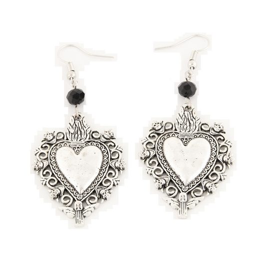 Aretes Corazón Gótico